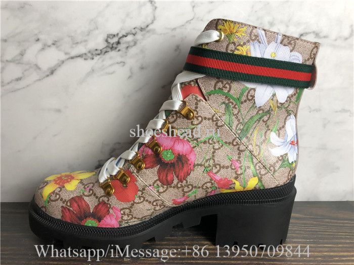 Gucci GG Supreme Flora Ankle Boot