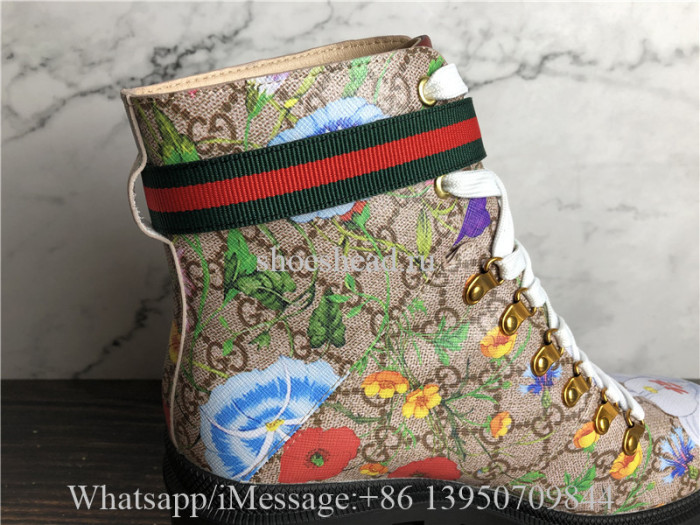 Gucci GG Supreme Flora Ankle Boot