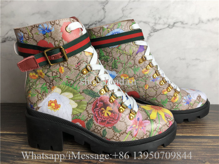 Gucci GG Supreme Flora Ankle Boot
