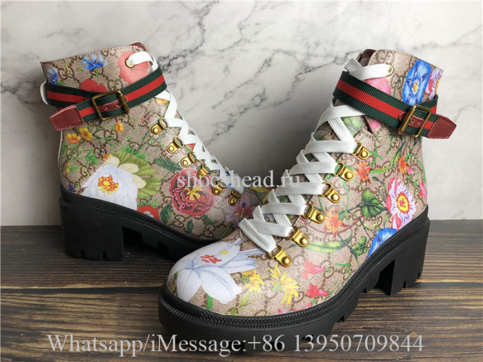 Gucci GG Supreme Flora Ankle Boot