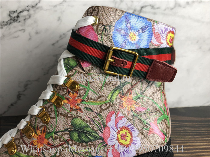 Gucci GG Supreme Flora Ankle Boot