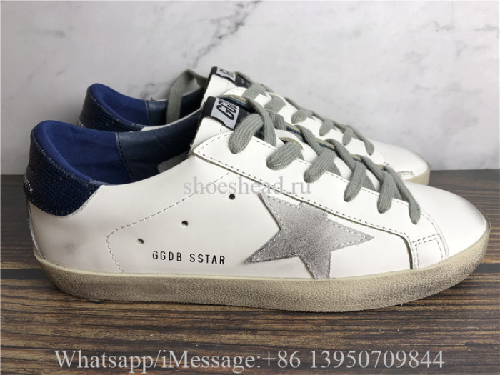 Golden Goose Deluxe Superstar Sneaker White Navy Blue