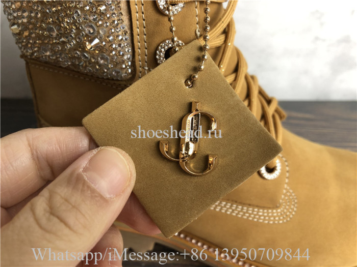 Timberland 6 Jimmy Choo Premium Wheat Swarovski Crystal