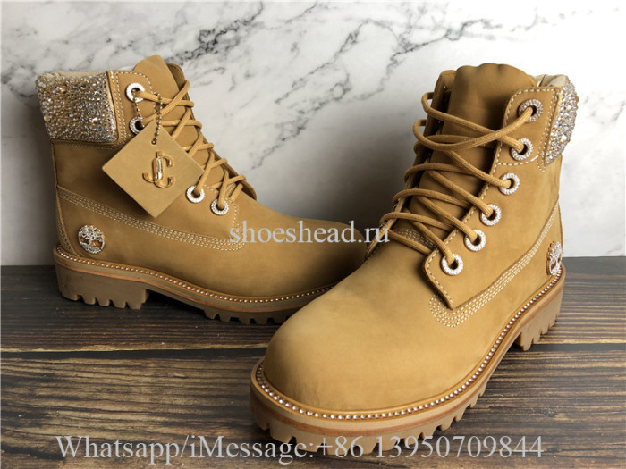 Timberland 6 Jimmy Choo Premium Wheat Swarovski Crystal