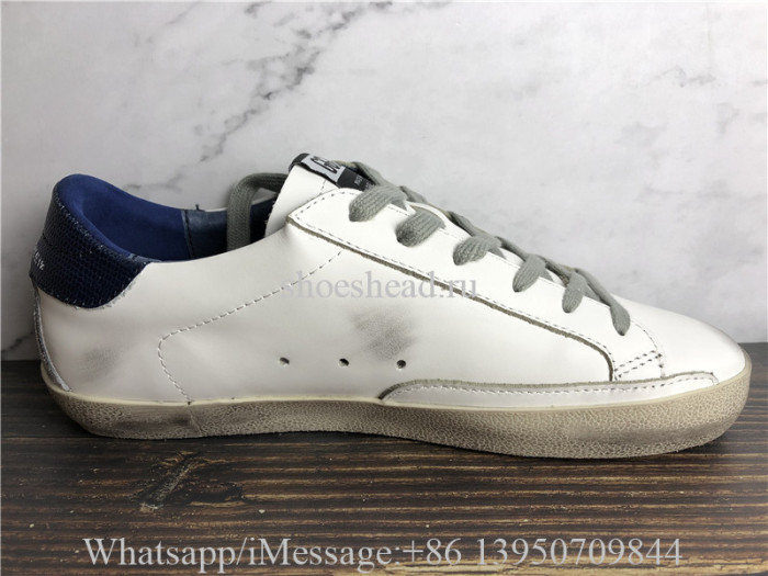 Golden Goose Deluxe Superstar Sneaker White Navy Blue