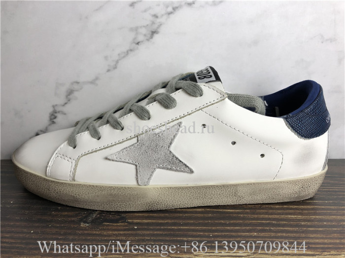 Golden Goose Deluxe Superstar Sneaker White Navy Blue