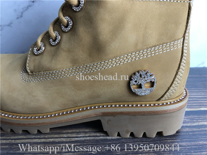 Timberland 6 Jimmy Choo Premium Wheat Swarovski Crystal