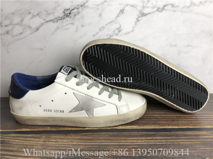 Golden Goose Deluxe Superstar Sneaker White Navy Blue