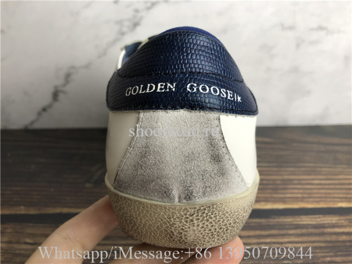 Golden Goose Deluxe Superstar Sneaker White Navy Blue
