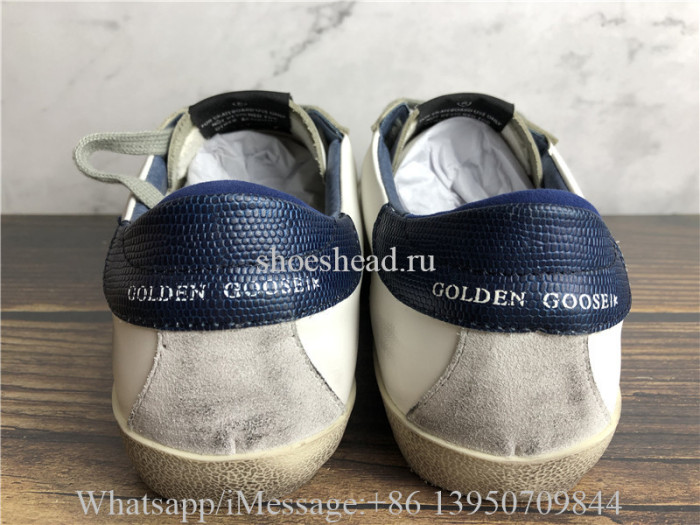 Golden Goose Deluxe Superstar Sneaker White Navy Blue