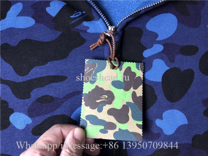 A Bathing Ape Camo Blue Bape Hoodie