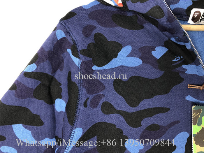 A Bathing Ape Camo Blue Bape Hoodie