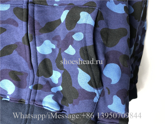 A Bathing Ape Camo Blue Bape Hoodie