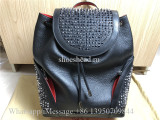 Christian Louboutin Explorafunk Black Leather Multi Spike Backpack