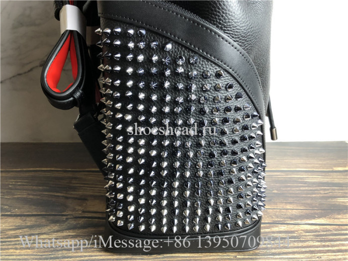 Christian Louboutin Explorafunk Black Leather Multi Spike Backpack