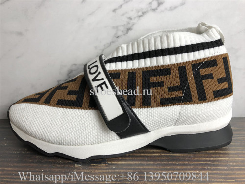 Fendi Rockoko Logo-Print Knitted Leather And PVC Trainers