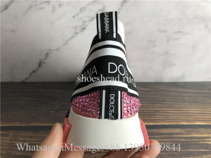 Dolce & Gabbana Sorrento Swarovski Crystal-embellished Sneakers Pink
