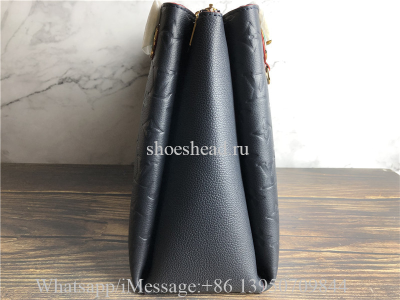 Original Louis Vuitton Surene MM Monogram Empreinte Leather Bag Navy Red M43759