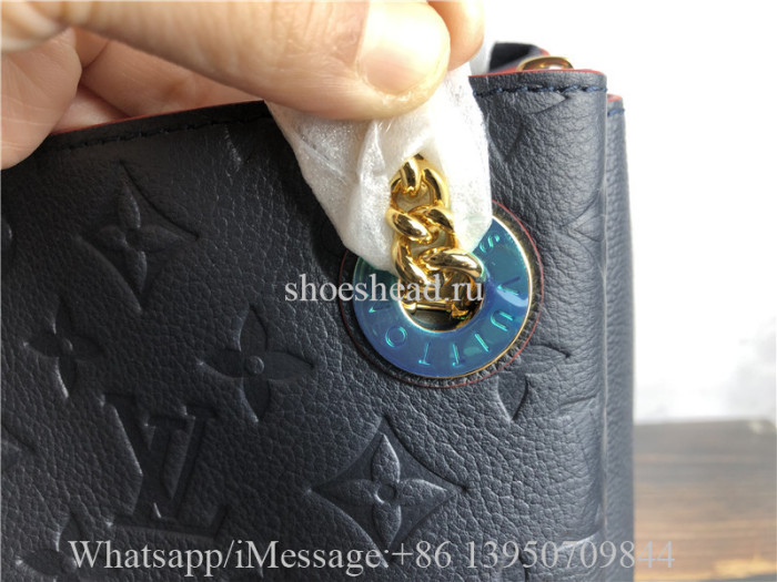 Original Louis Vuitton Surene MM Monogram Empreinte Leather Bag Navy Red M43759