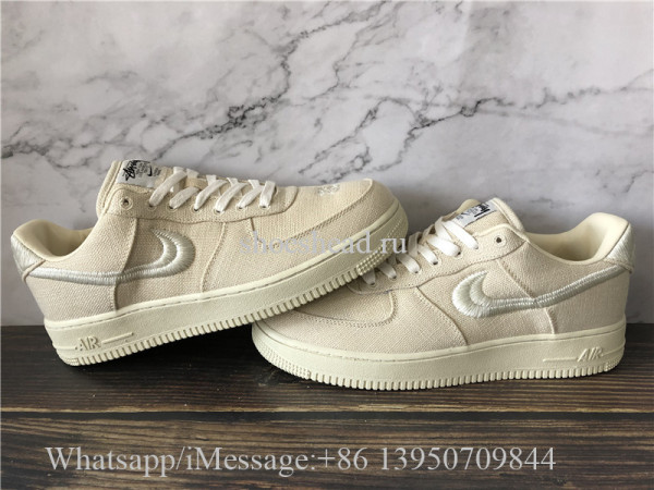 Stussy x Nike Air Force 1 Low Fossil Stone