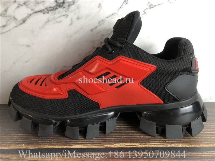 Prada Cloudbust Thunder Low Top Sneakers Black Red