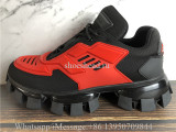 Prada Cloudbust Thunder Low Top Sneakers Black Red