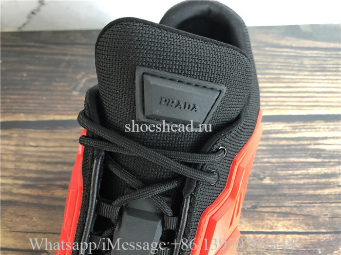 Prada Cloudbust Thunder Low Top Sneakers Black Red
