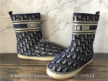 Christian Dior Ankle Knee Navy Blue Boot