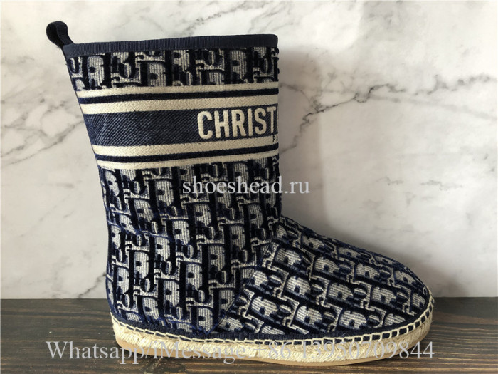 Christian Dior Ankle Knee Navy Blue Boot