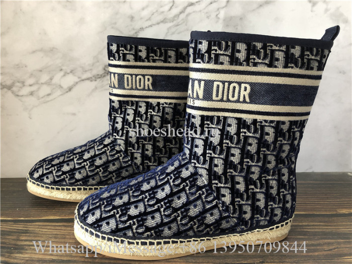 Christian Dior Ankle Knee Navy Blue Boot