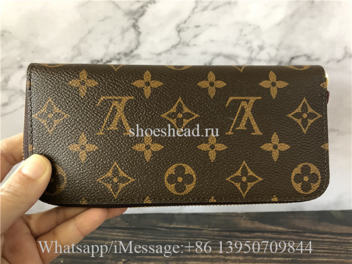 Original Louis Vuitton Monogram Fuchisa Clemence Wallet M60742
