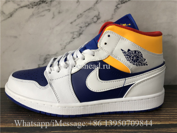 Air Jordan 1 Mid Blue Yellow White