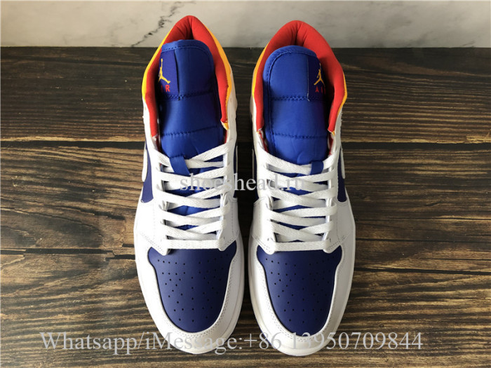 Air Jordan 1 Mid Blue Yellow White