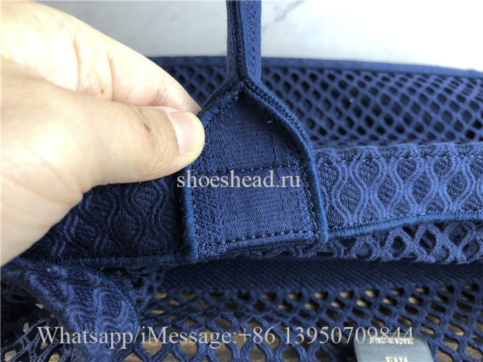 Original Dior Book Tote Black Mesh Embroidery Bag