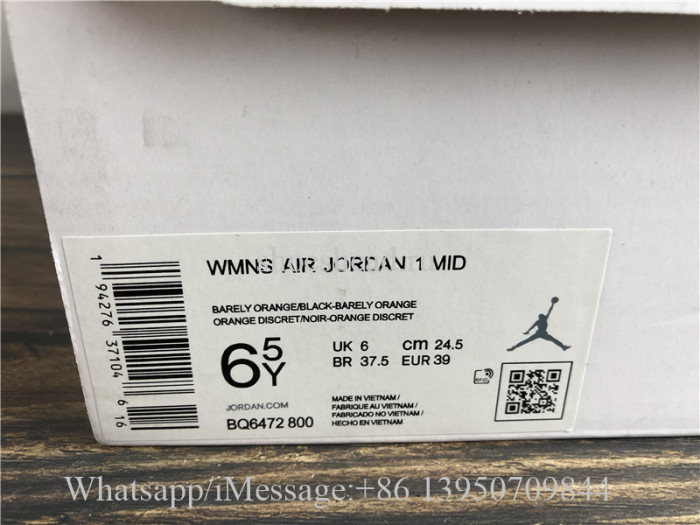 Air Jordan 1 Retro Mid Barely Orange