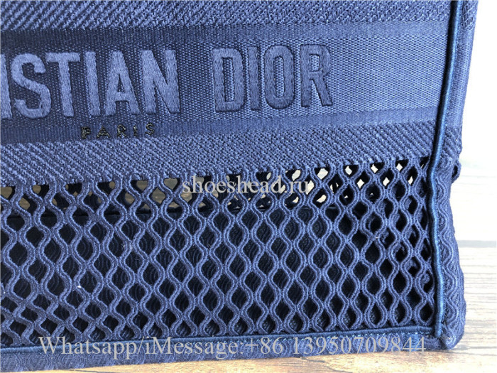 Original Dior Book Tote Black Mesh Embroidery Bag