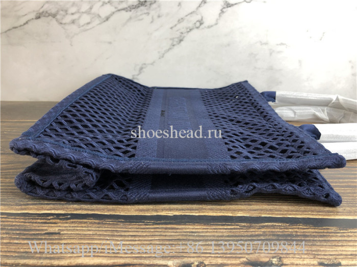 Original Dior Book Tote Black Mesh Embroidery Bag