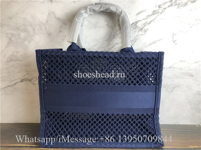 Original Dior Book Tote Black Mesh Embroidery Bag