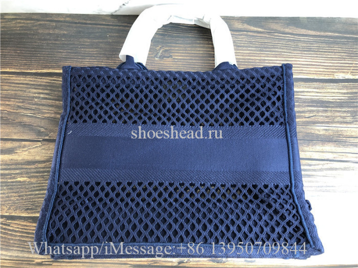 Original Dior Book Tote Black Mesh Embroidery Bag