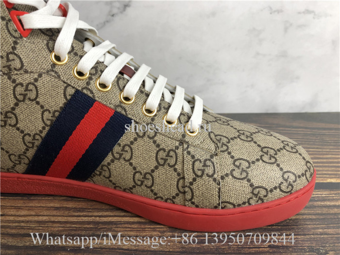 Gucci Beige GG Supreme High Top Sneaker
