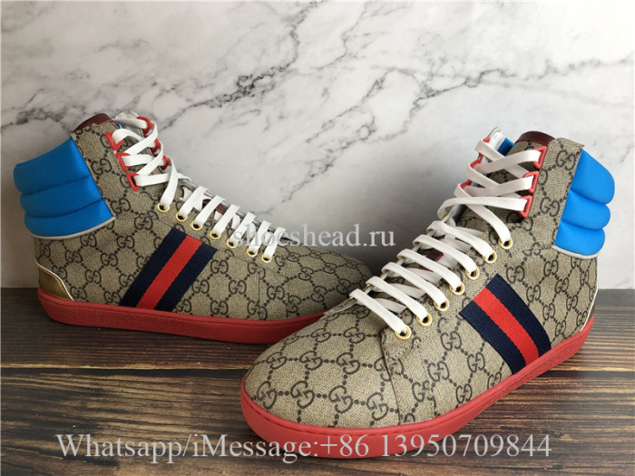 Gucci Beige GG Supreme High Top Sneaker