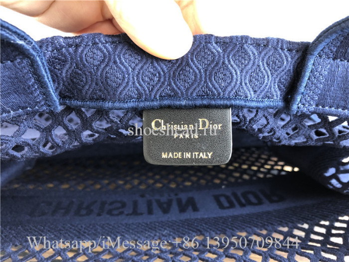 Original Dior Book Tote Black Mesh Embroidery Bag