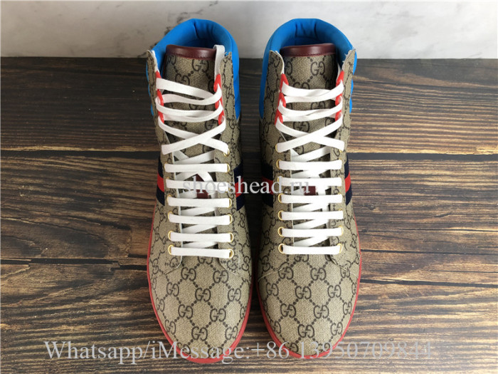 Gucci Beige GG Supreme High Top Sneaker