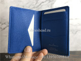 Original Louis Vuitton Monogram Pocket Organizer Wallet Blue Cloud M60502