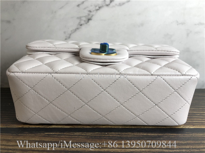 Original Chanel White Quilted Caviar Classic Double Flap Bag Gold Hardware