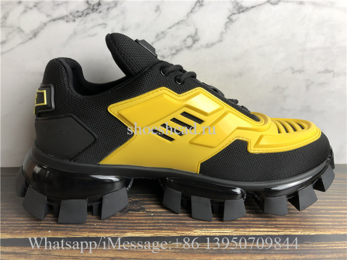 Prada Cloudbust Thunder Low Top Sneakers Black Yellow