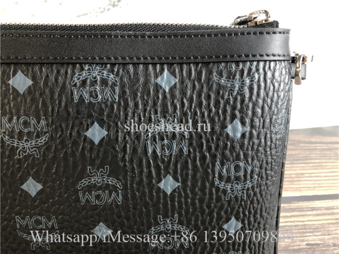Original MCM Medium Reversible Liz Shopper In Visetos Black Bag