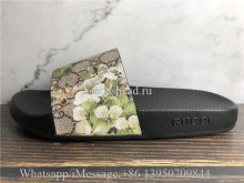 Gucci GG Blooms Supreme Slide Sandals Floral Green