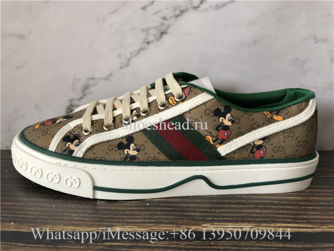 Super Quality Disney x Gucci Ace Embroidered Shoes Mickey Mouse