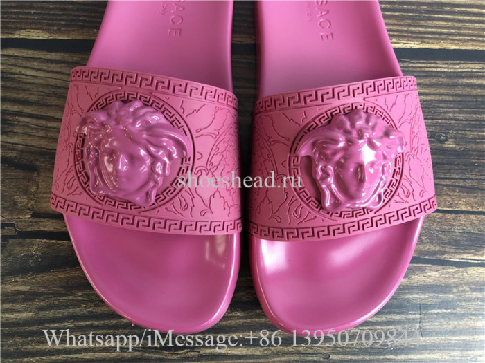 Versace Rubber Medusa Palazzo Slide Pink